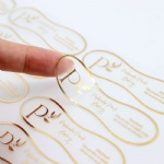 transparent gold foil label sticker